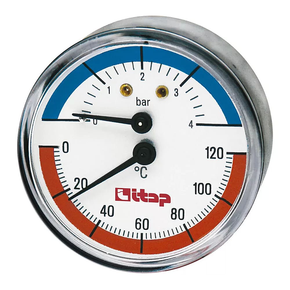 Термоманометр ITAP 485 с осевым подключением 1/2", 4 бар арт.485B012 фото1