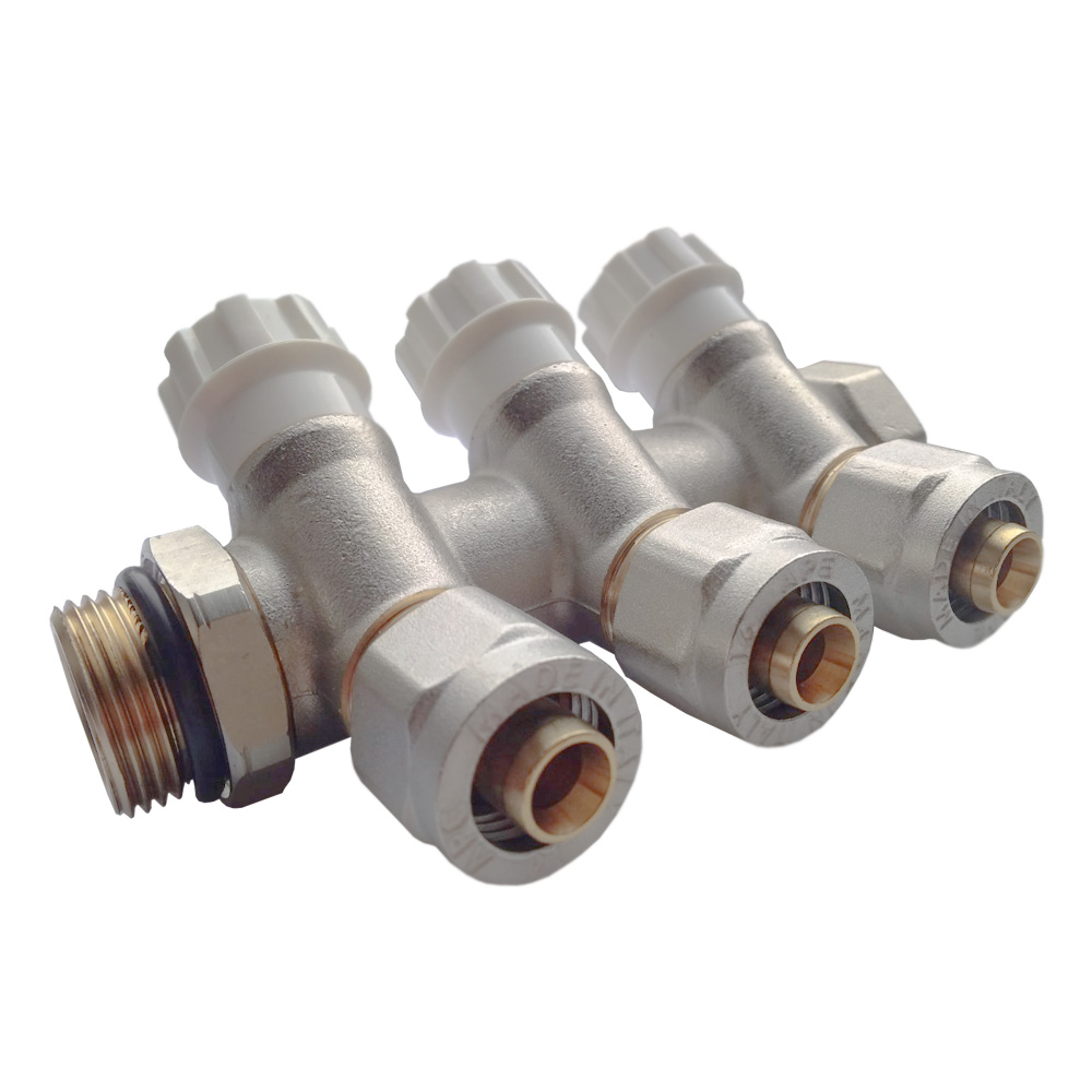 Коллектор APE 3/4" x 1/2" с запорными вентилями, 3 контура арт.7903L фото1