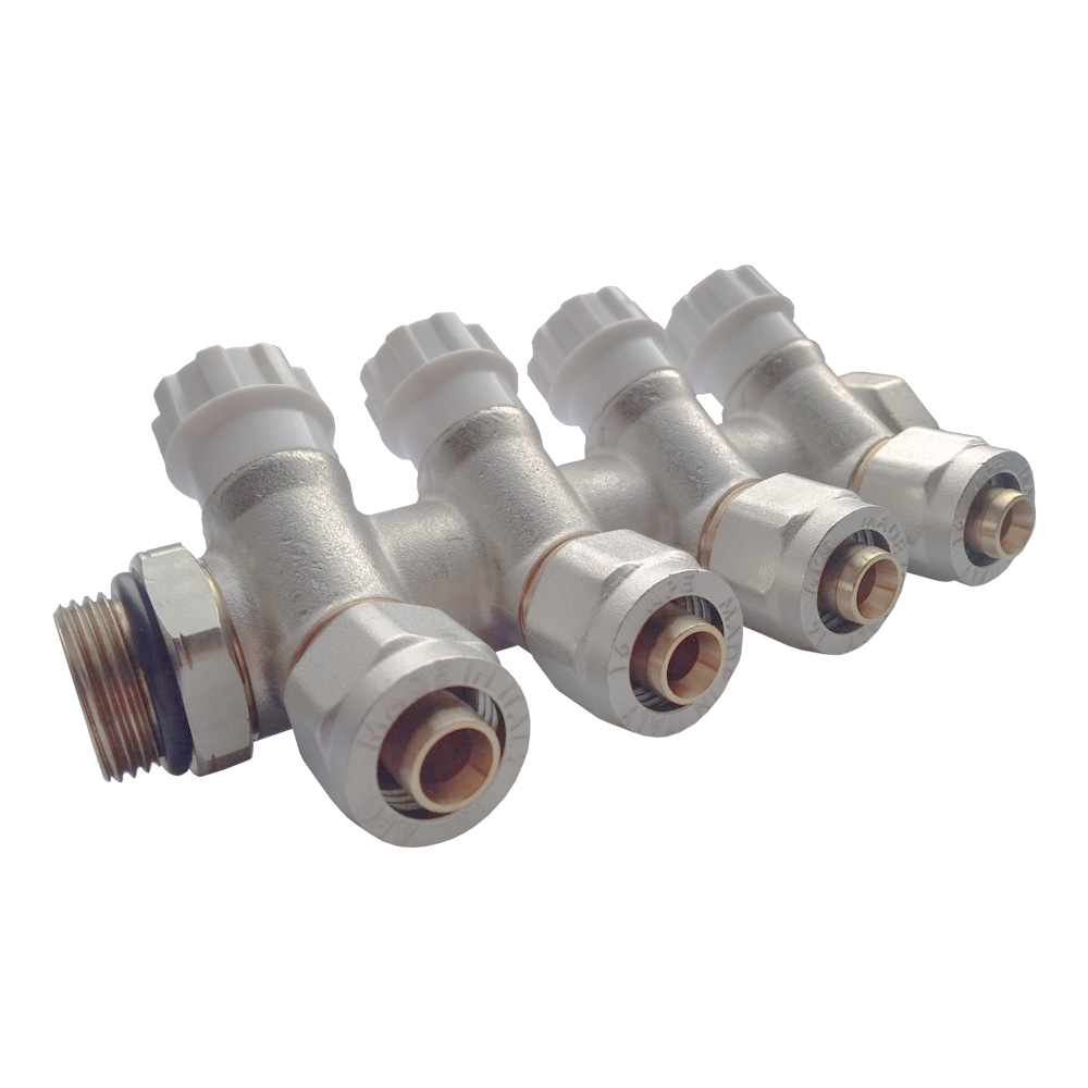Коллектор APE 3/4" x 1/2" с запорными вентилями, 4 контура арт.7904L фото1