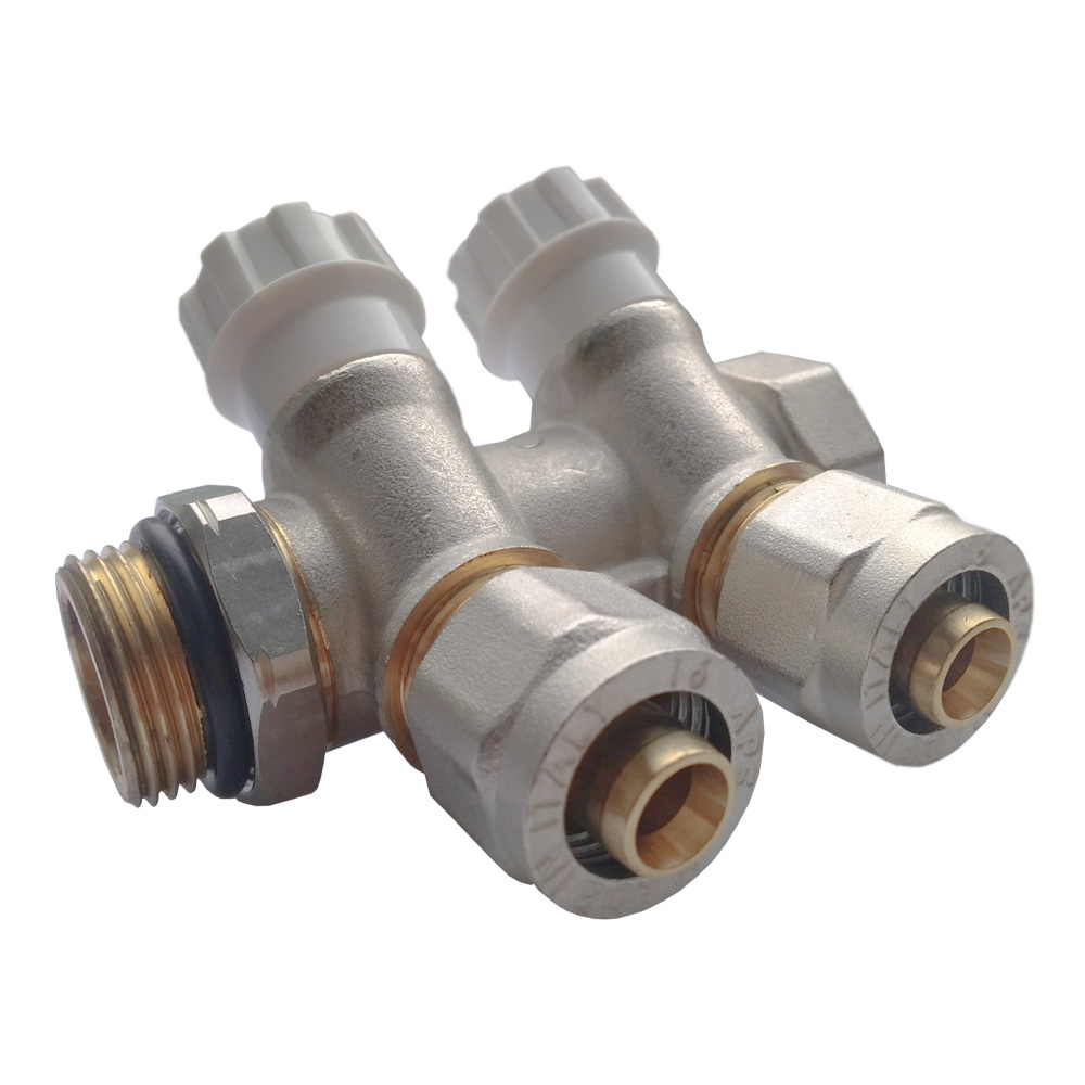 Коллектор APE 3/4" x 1/2" с запорными вентилями, 2 контура арт.7902L фото1