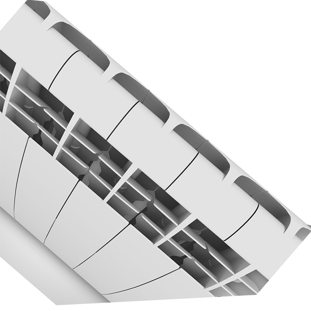 Алюминиевый радиатор Royal Thermo BILINER ALUM 500 Bianco Traffico (белый) фото4