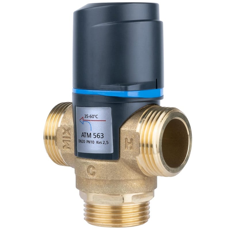 Трехходовой смесительный клапан AFRISO ATM 563 1"НР 35-60 °С kvs 2.5 арт.1256310 фото1
