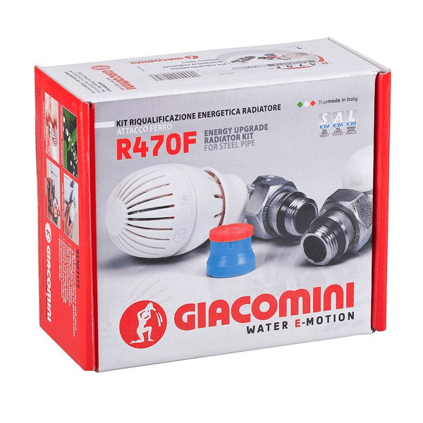 Термоcтатический комплект радиаторных кранов Giacomini 1/2" R470FX013, прямой. фото1