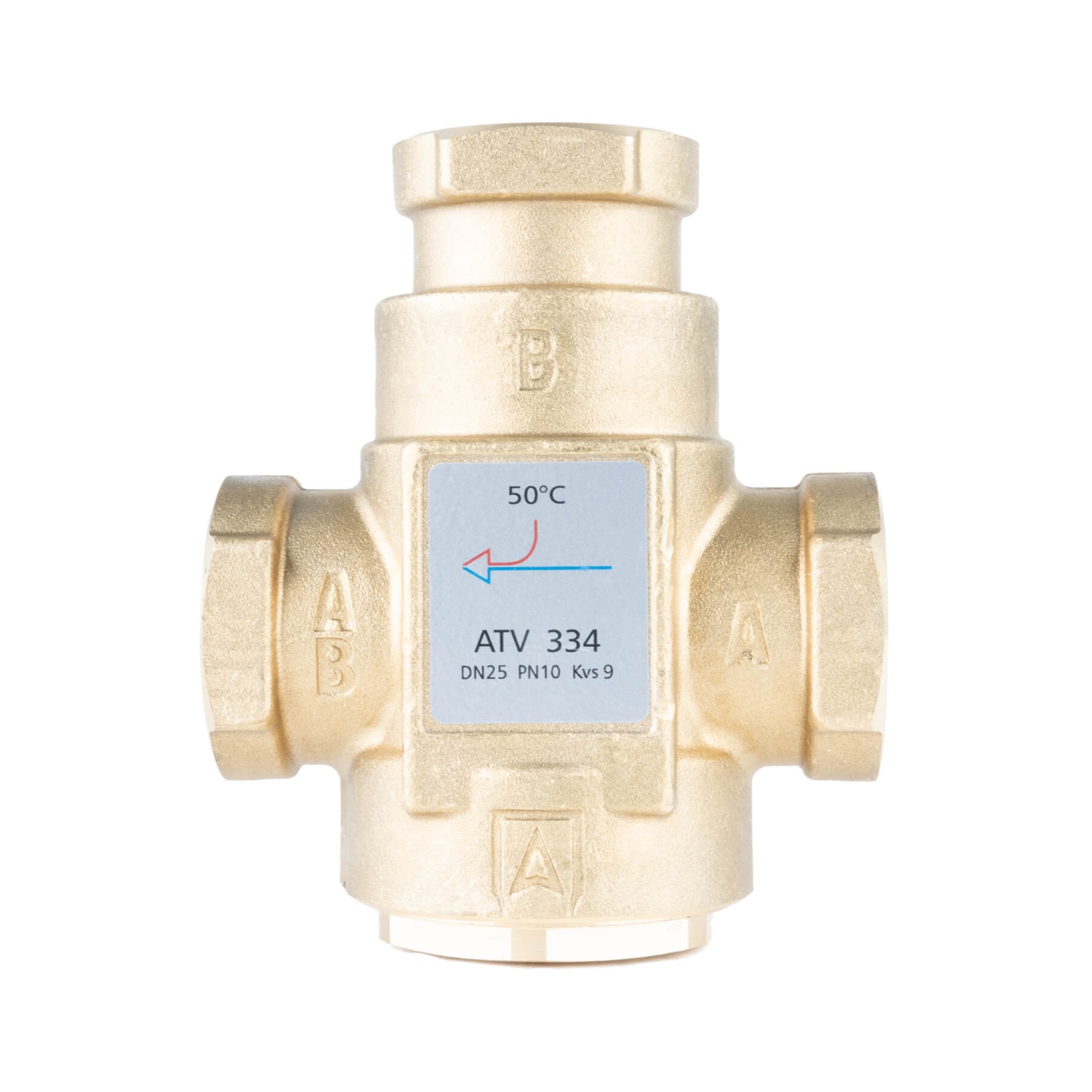 Трехходовой клапан AFRISO ATV 334, DN25, Rp1", kvs 9, 50°C 1633410 фото1