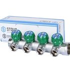 Коллектор с регулирующими вентилями STOUT 1"х3/4"(2 контура) ЕК SMB 6850