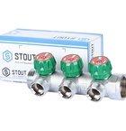 Коллектор с регулирующими вентилями STOUT 1"х3/4"(3 контура) ЕК SMB 6850
