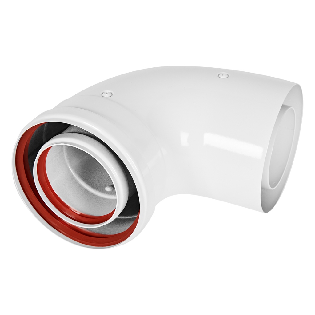 Колено коаксиальное KRATS 90° d. 60/100 (CW-90-05) фото1