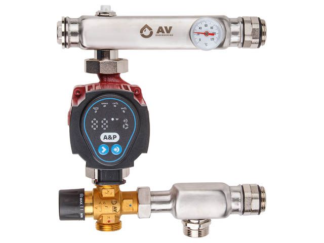 Насосно-смесительная группа AVE250-02 AV Engineering + Насос WISE-25/60-130, A&P (AVE250-02-6-130) фото1