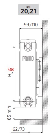 Стальной радиатор Prado Classic Тип 21 500 600 мм фото3