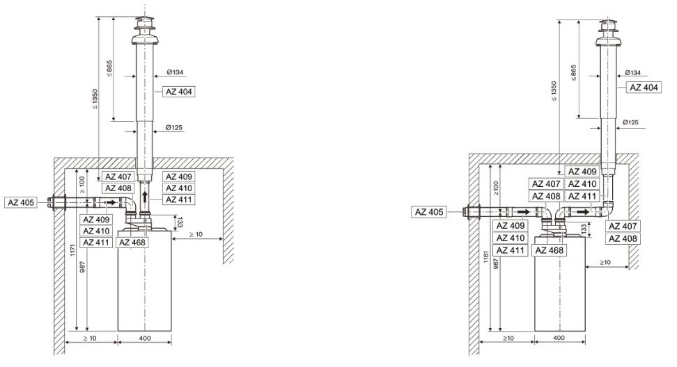 Адаптер раздельного дымоудаления для Bosch KRATS Арт. VA80-80B(T)-1 фото2