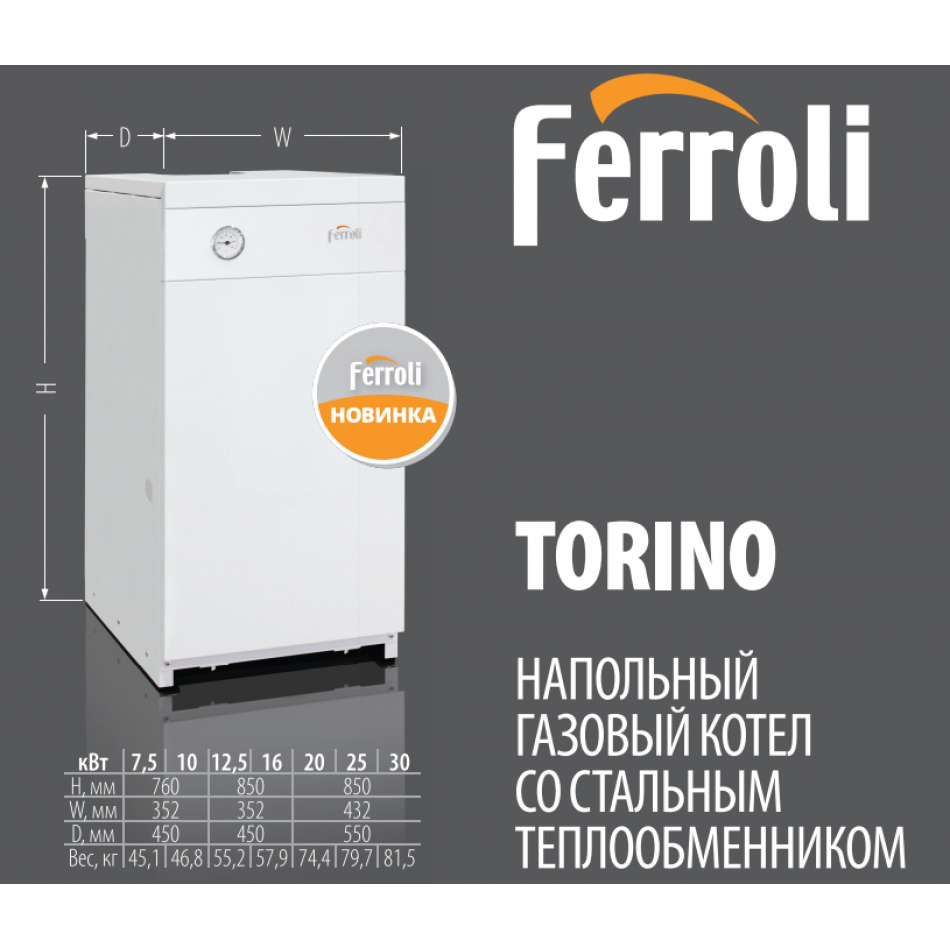 Газовый котел Ferroli TORINO Classic 10 фото2