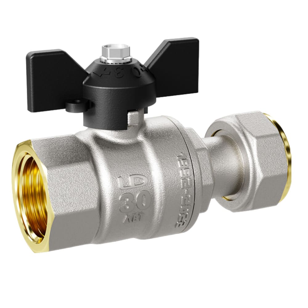 Кран шаровой с накидной гайкой 3/4" бабочка LD Pridе Арт. LD 47.346.20 фото1