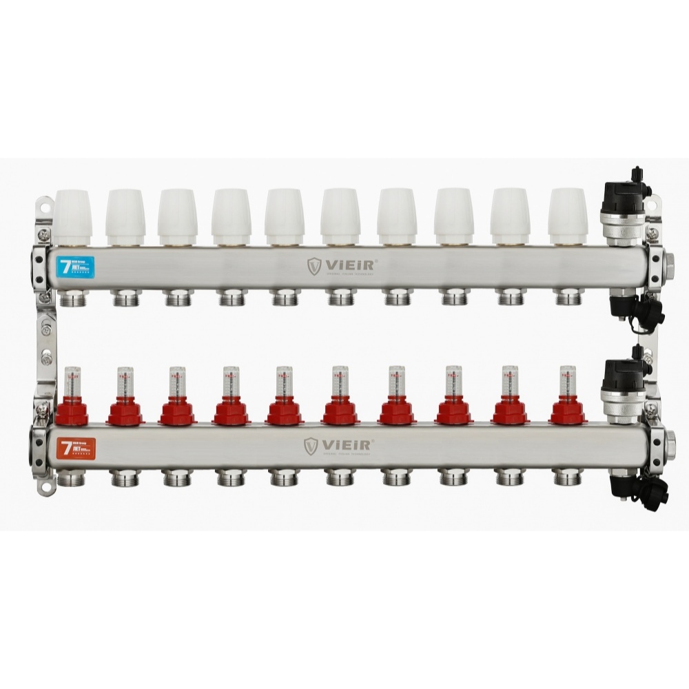 Коллекторная группа с расходомерами Vieir VR123 нержавейка фото1