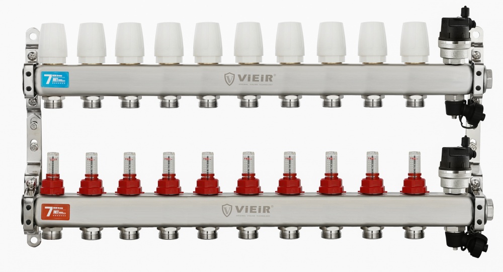 Коллекторная группа с расходомерами VR123 нержавейка фото1