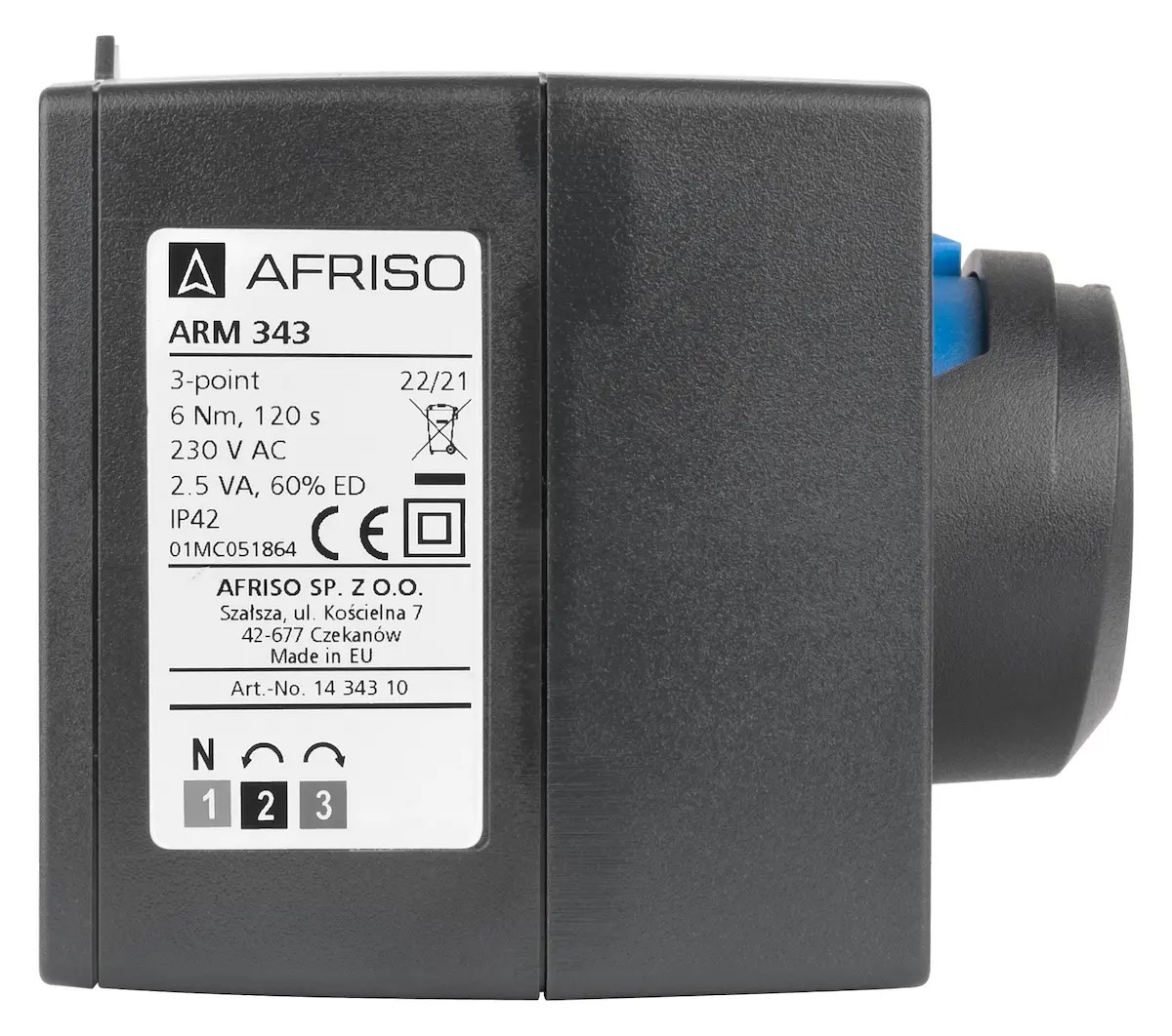 1338254 Комплект управления AFRISO ProClick ARV382+ARM343 3/4" кvs 6,3 + электропривод ARM 343 ProClick фото4