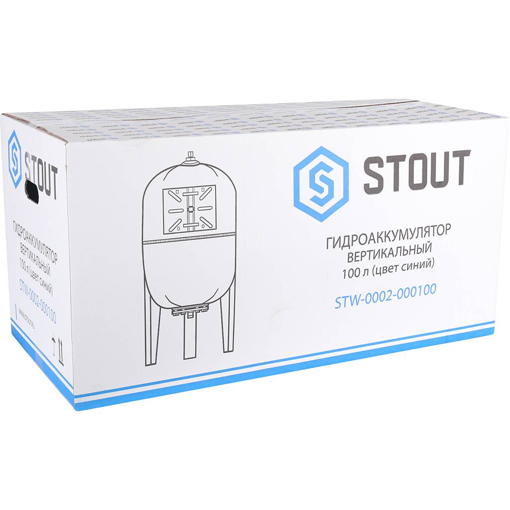 Расширительный бак STOUT для водоснабжения 100 л вертикальный (STW-0002-000100) фото3