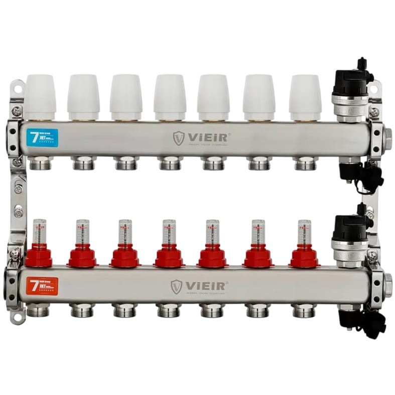 Коллекторная группа с расходомерами Vieir VR123-07A 7 вых фото1