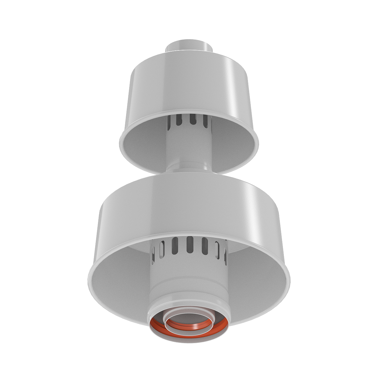 Оголовок с ветрозащитой D 60/100 БЕЛЫЙ KRATS Арт. оголовок60100Т(Б) фото1