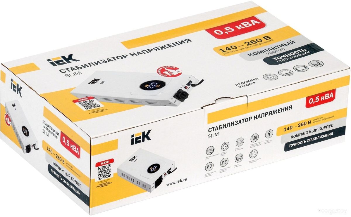 Стабилизатор напряжения настенный SLIM 0,5кВА IEK фото2