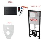 Сет 4в1 система инсталляции AlcaPlast AM101/1120+M578+M91 (кнопка черная матовая)