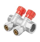 Коллектор регулирующий с вентилями и цангами VIEIR 3/4″x16 VR502 (ЕК) 2 выхода
