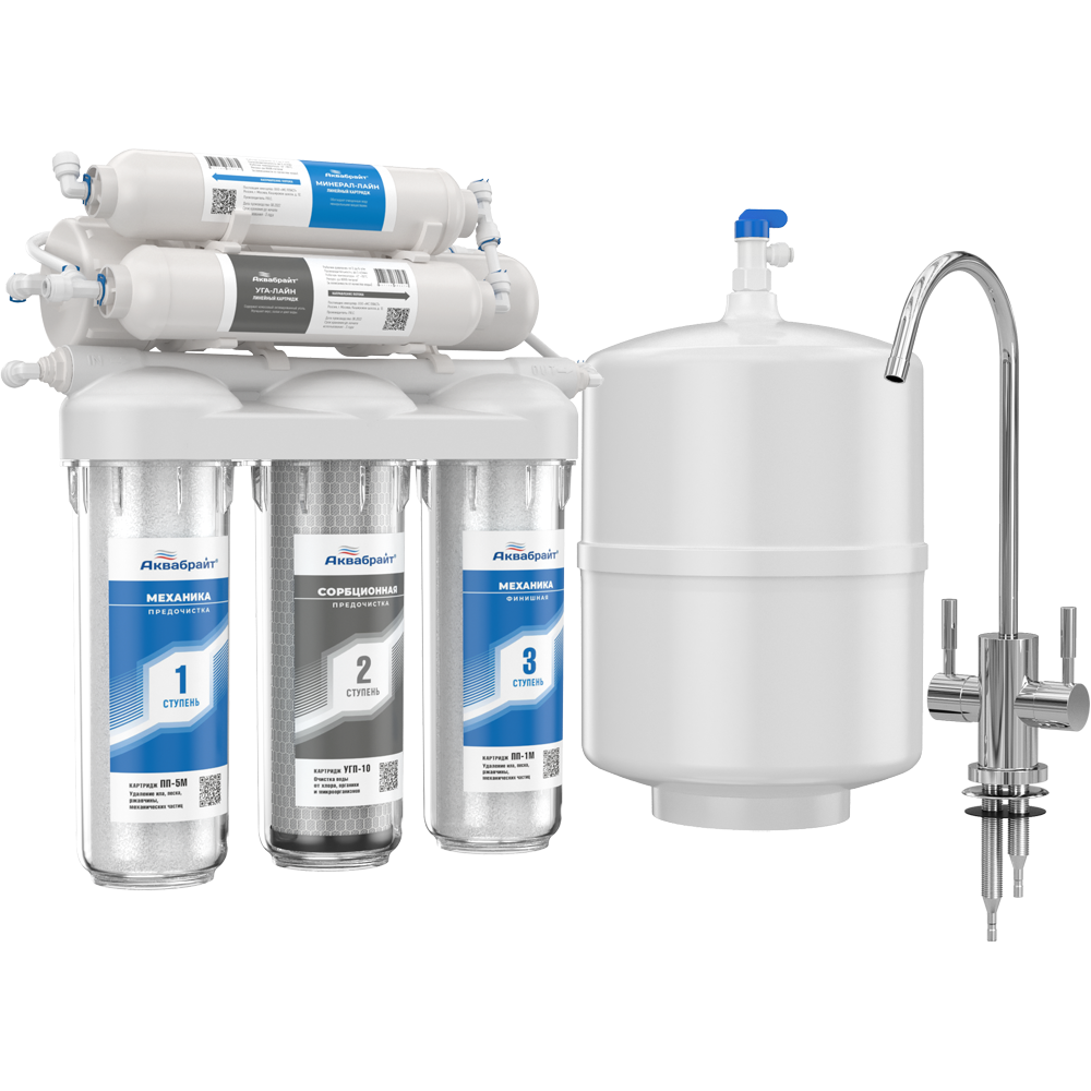 Система обратного осмоса Аквабрайт АБФ-ОСМО-6 фото1