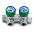 Коллектор латунный с регулирующими вентилями Vieir VER402-A 3/4"x1/2" (VER)