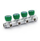 Коллектор латунный с регулирующими вентилями Vieir VER404-A 3/4"x1/2" (VER)