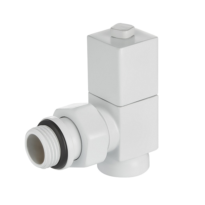 Набор дизайн-вентилей Royal Thermo CUBE, осевой (белый) 1/2" RTE 56.0003 фото4
