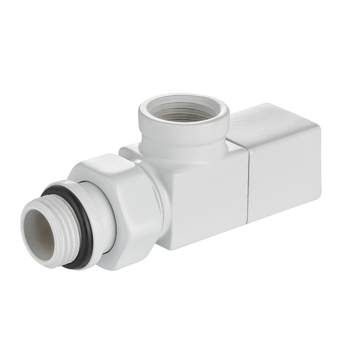 Набор дизайн-вентилей Royal Thermo CUBE, осевой (белый) 1/2" RTE 56.0003 фото6