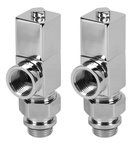 Набор дизайн-вентилей Royal Thermo CUBE, осевой (хром) 1/2" RTE 56.003