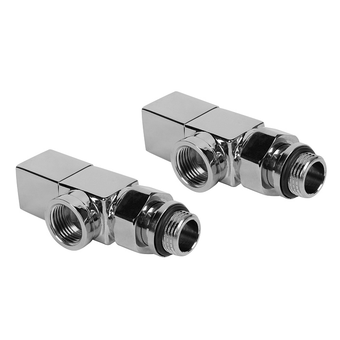 Набор дизайн-вентилей Royal Thermo CUBE, осевой (хром) 1/2" RTE 56.003 фото2