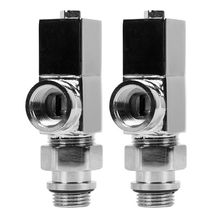 Набор дизайн-вентилей Royal Thermo CUBE, осевой (хром) 1/2" RTE 56.003 фото3
