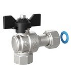 Кран шаровой латунный угловой с накидной гайкой 1/2" LD Pridе Арт. LD 47.246.15