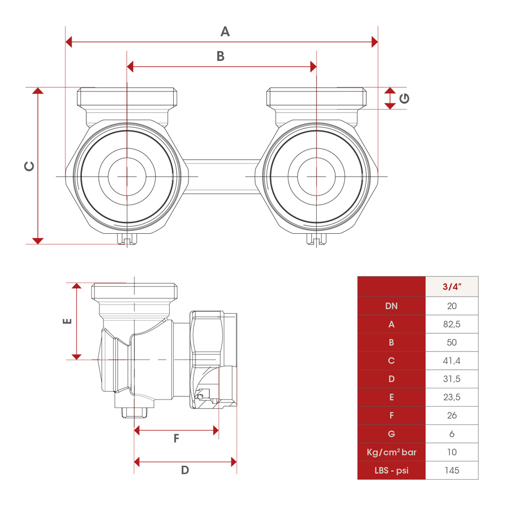 Узел нижнего подключения угловой для радиаторов 3/4" Itap 315 арт. 3150034 (бинокль без адаптеров) фото3