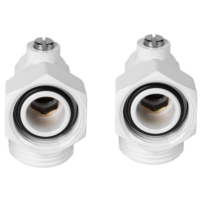 Набор нижнего подключения Royal Thermo угловой раздельный 3/4х3/4ЕК (белый) фото2