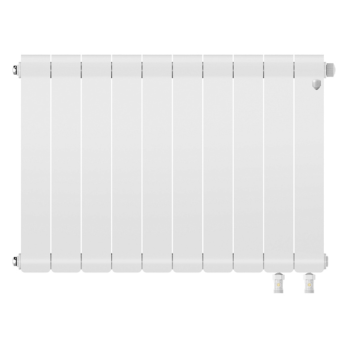 Радиатор биметаллический Royal Thermo Infinity 500 Bianco Traffico VR80 - 8 секц.( нижнее подключение) фото1