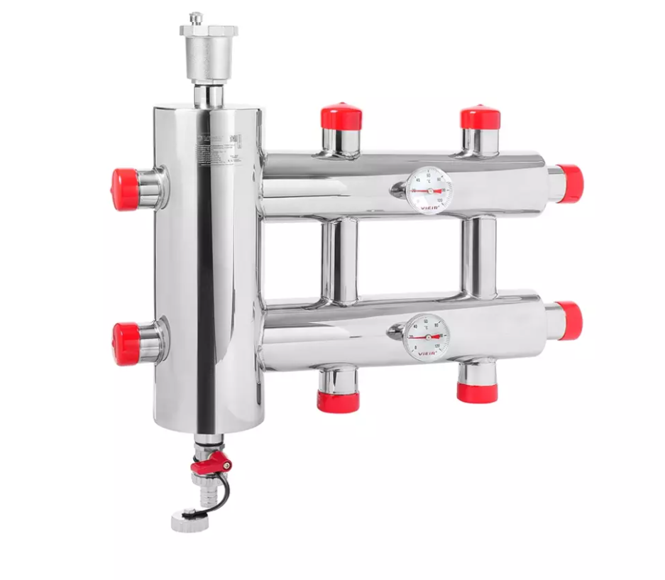 Гидравлический разделитель с воздухоотводчиком, совмещенный с коллектором 3 выхода VIEIR VHSC25-3 фото1