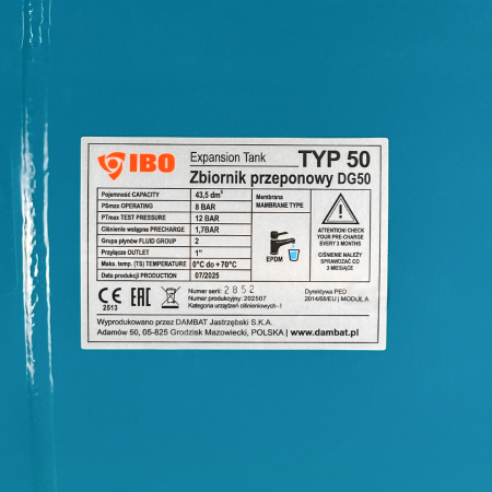 Гидроаккумулятор для воды горизонтальный IBO H 50 л фото7