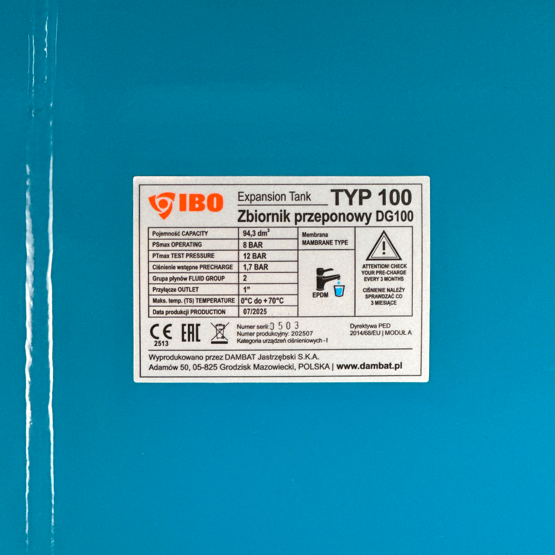 Гидроаккумулятор для воды горизонтальный IBO H 100 л фото7