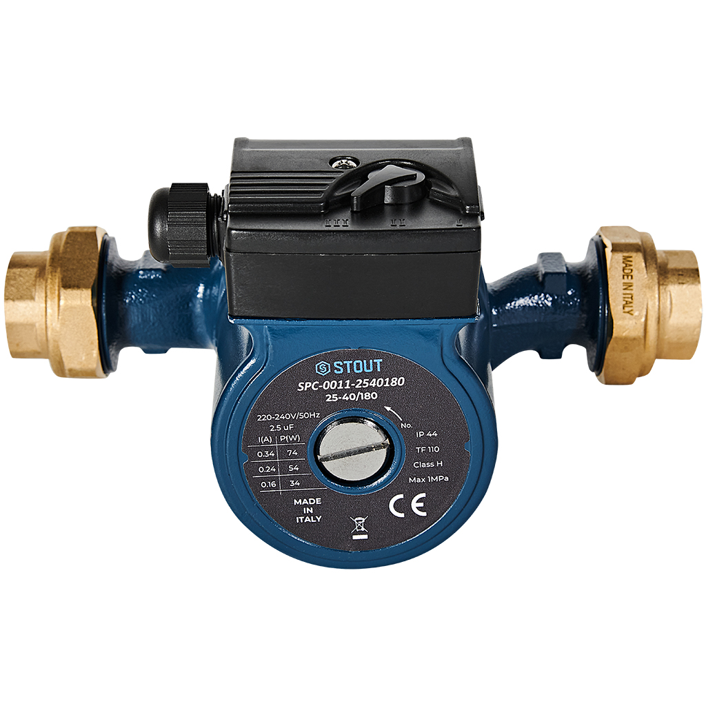 Насос циркуляционный STOUT 25/40-180 (SPC-0011-2540180) с латунными гайками фото3