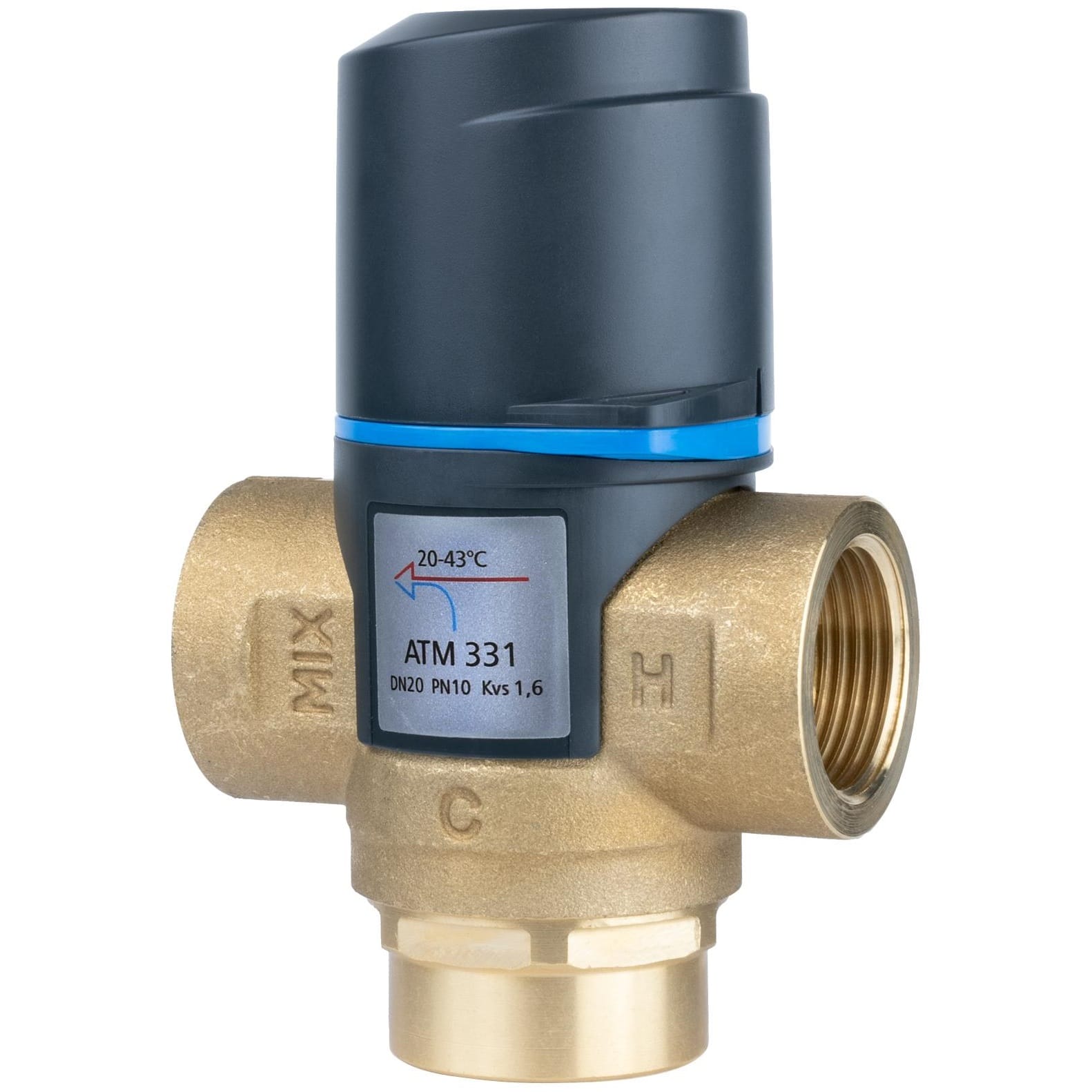 Трехходовой смесительный клапан 3/4" ВР 20-43°С Kvs 1,6 м³/ч ATM 331 Afriso арт. 12 331 10 фото1