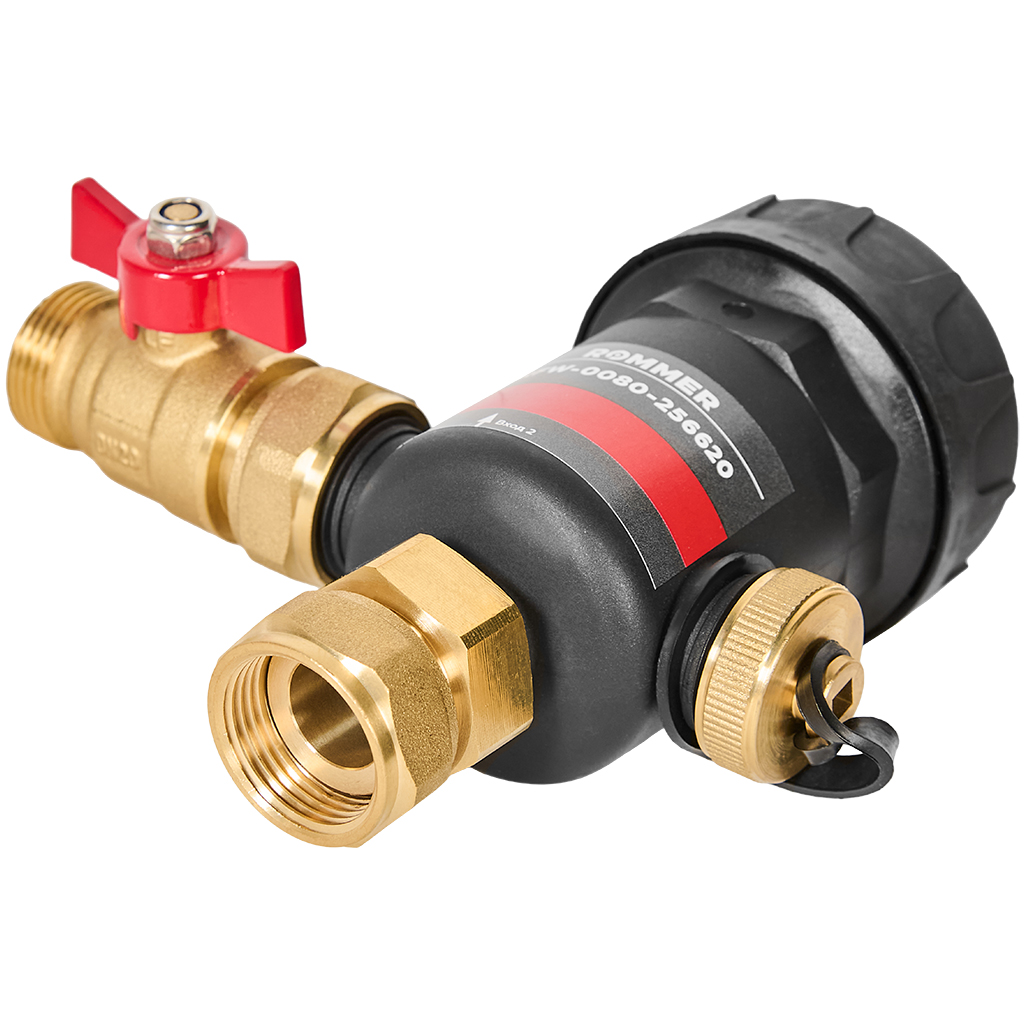 Магнитный сепаратор шлама ROMMER RFW-0080-256620 для настенных котлов НР 3/4 x НГ 3/4 корпус- композит фото4