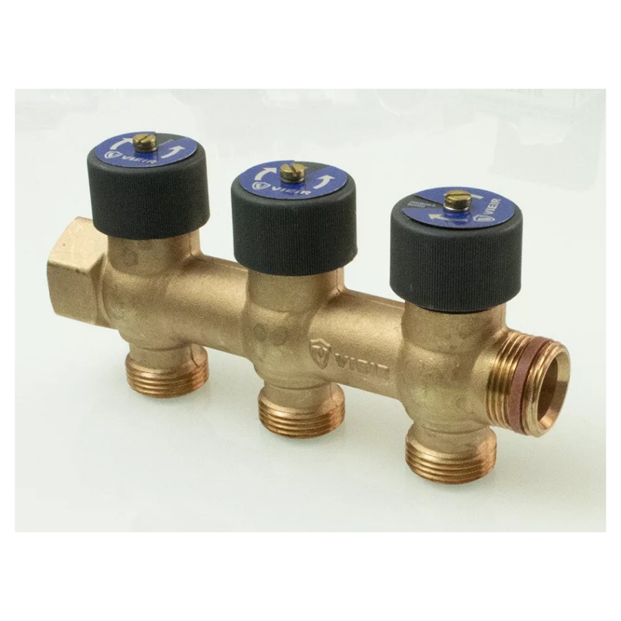 Коллектор водоразборный 3/4" х 3/4 с регулировочными вентилями Vieir VR507 - 4 выхода фото2