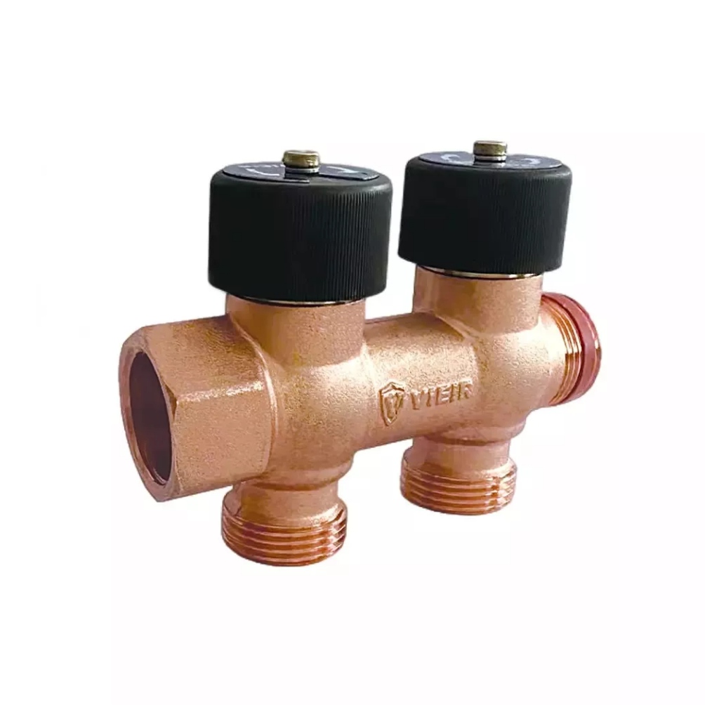 Коллектор водоразборный 3/4" х 3/4 с регулировочными вентилями Vieir VR507 - 2 выхода фото1