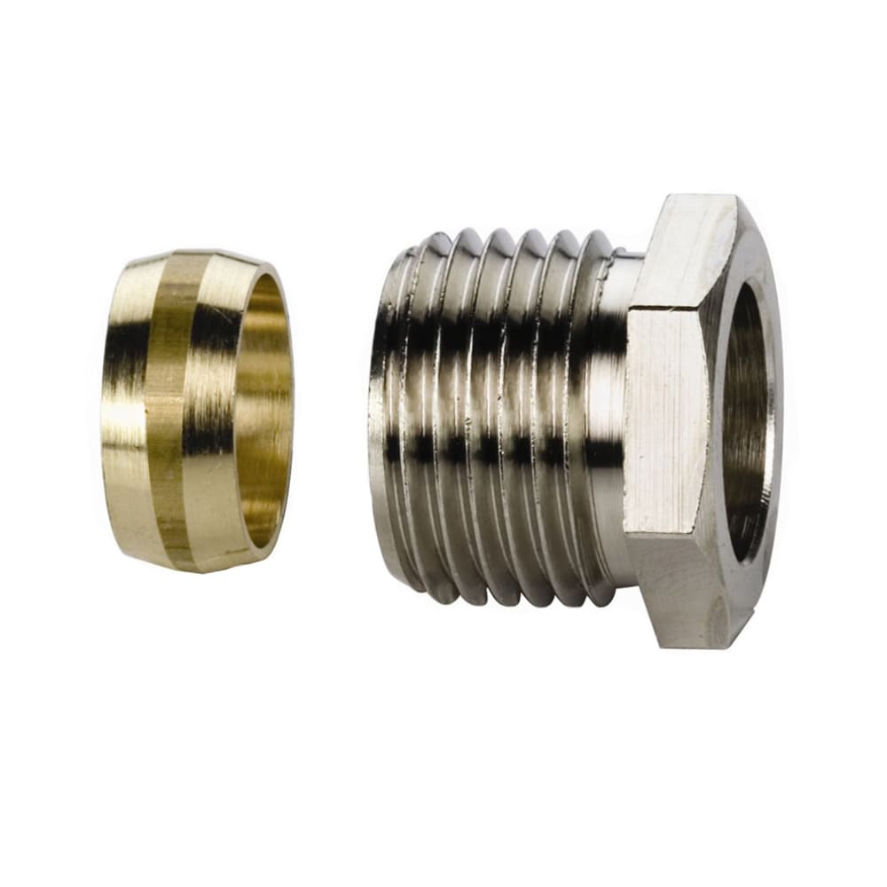 Обжим на трубку 15 мм х 1/2" никелированный Huch EnTEC арт. HE10352 фото1