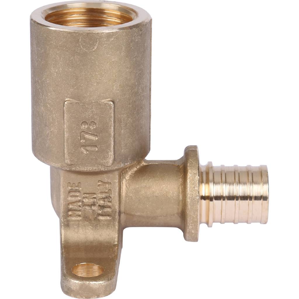 Угольник настенный с креплением STOUT 16x1/2" для труб из сшитого полиэтилена аксиальный длинным нарезным патрубком, SFA-0032-001612 фото4