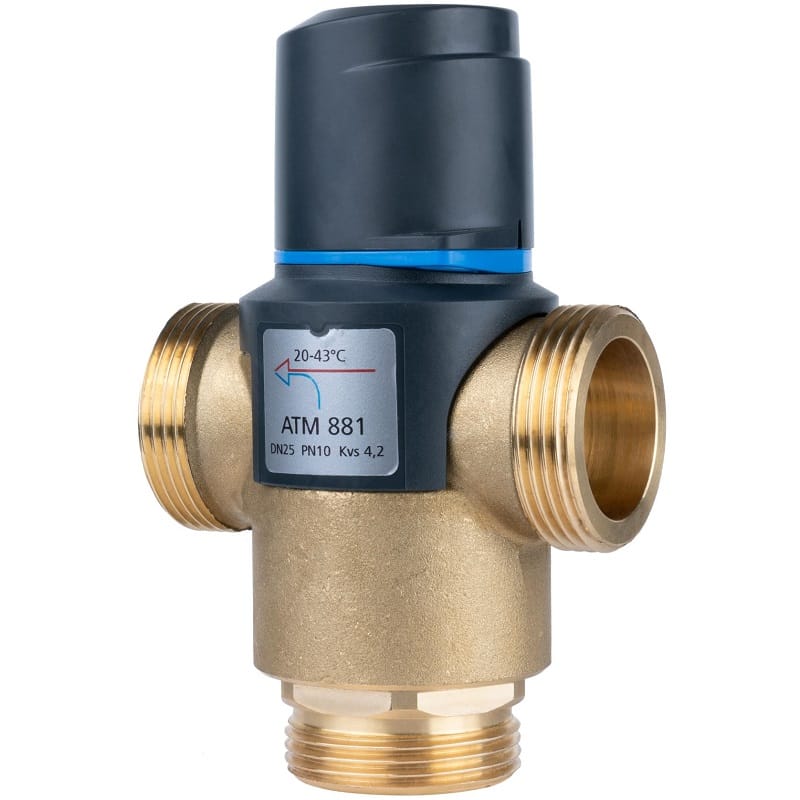Термостатический смесительный клапан ATM 881, DN25, НРП1 1/4", 20÷43°C, Kvs 4,2 м³/ч фото1