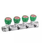 Коллектор латунный с регулирующими вентилями Vieir 1″x3/4″ VR440-4