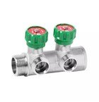 Коллектор латунный с регулирующими вентилями Vieir 1″x3/4″ VR440-2